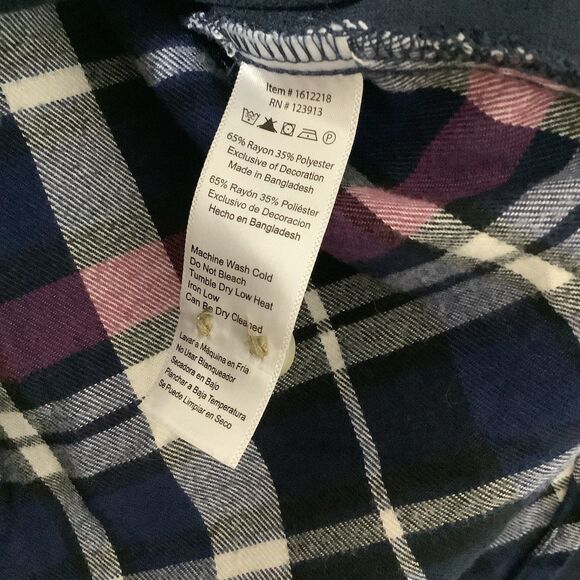 Jachs Girlfriend Boyfriend Fit Outdoorsy Blue Plaid Hiking Camping Fall Shirt M - Picture 5 of 8